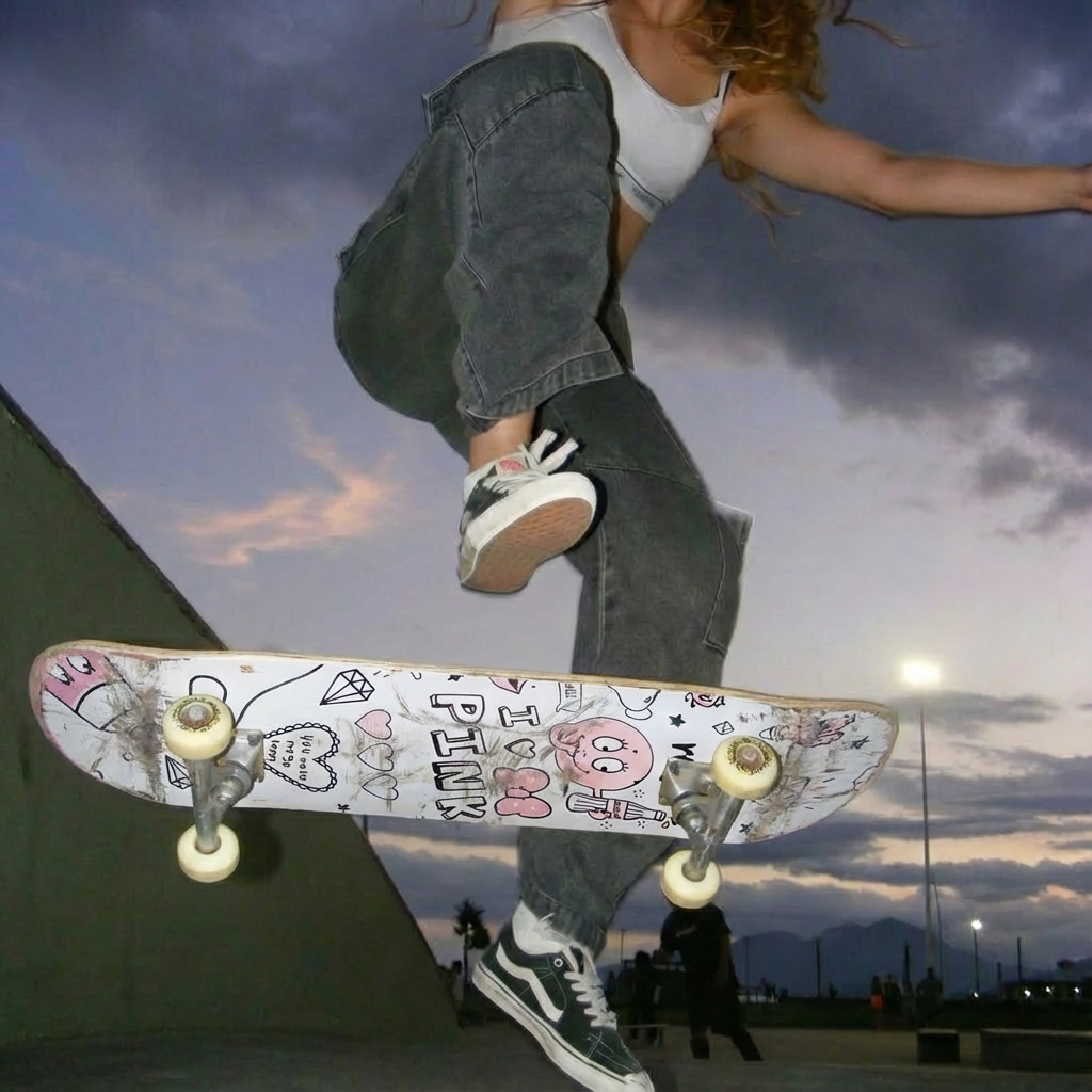 I Love Pink Skate Deck