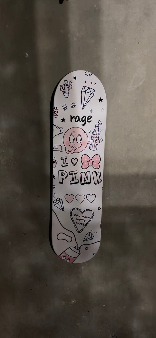 I Love Pink Skate Deck