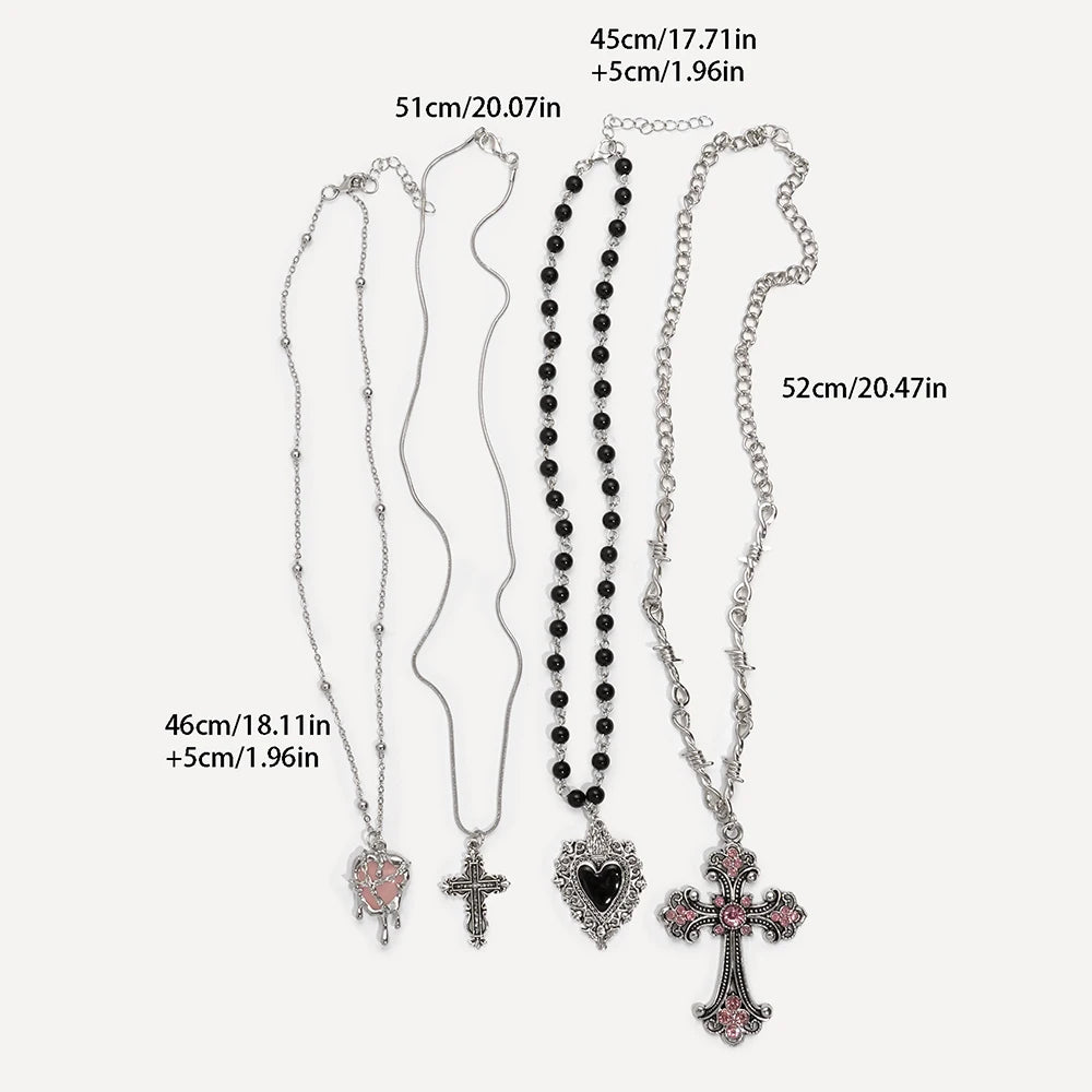 Heart Rosary Necklace