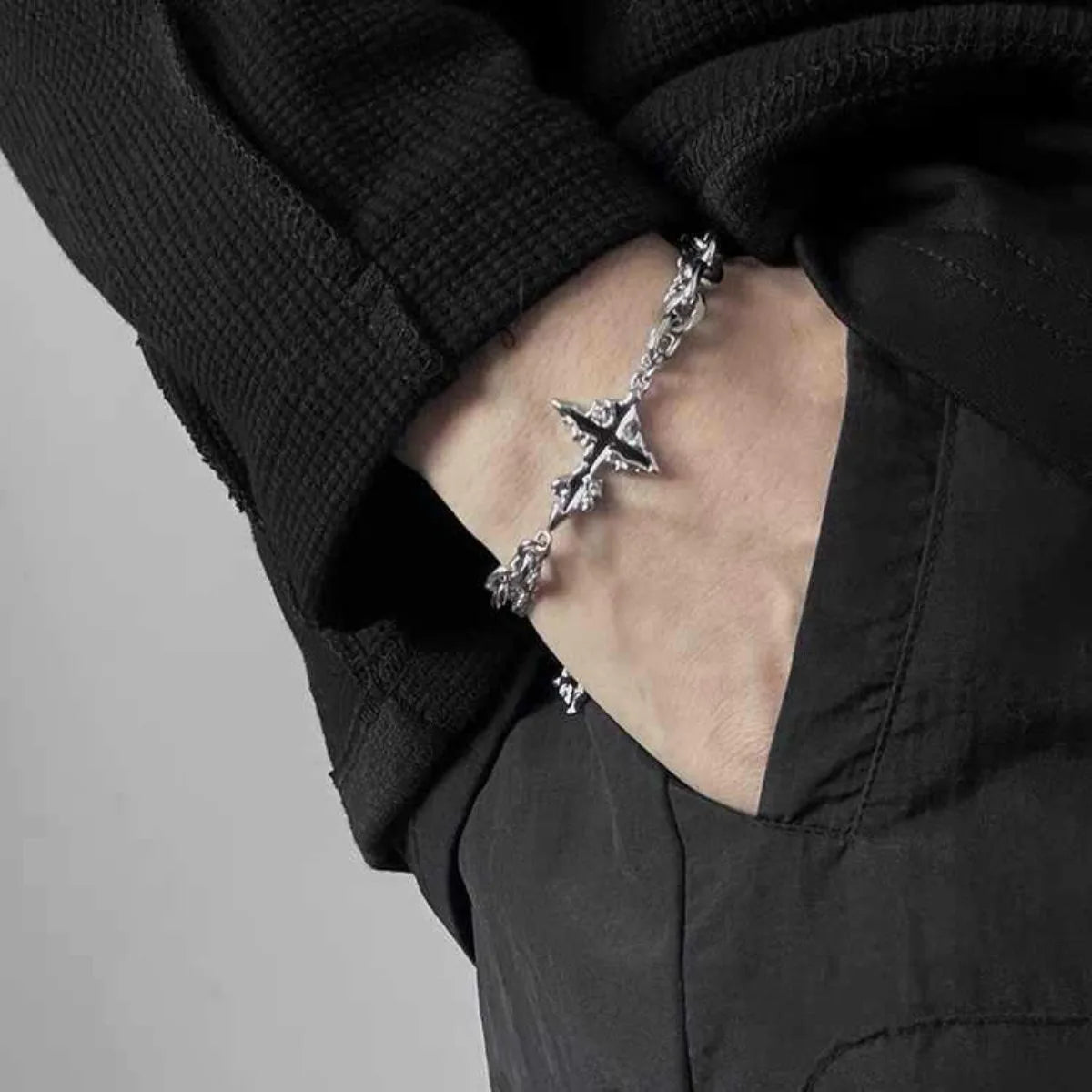 Cross Blade Chain Bracelet