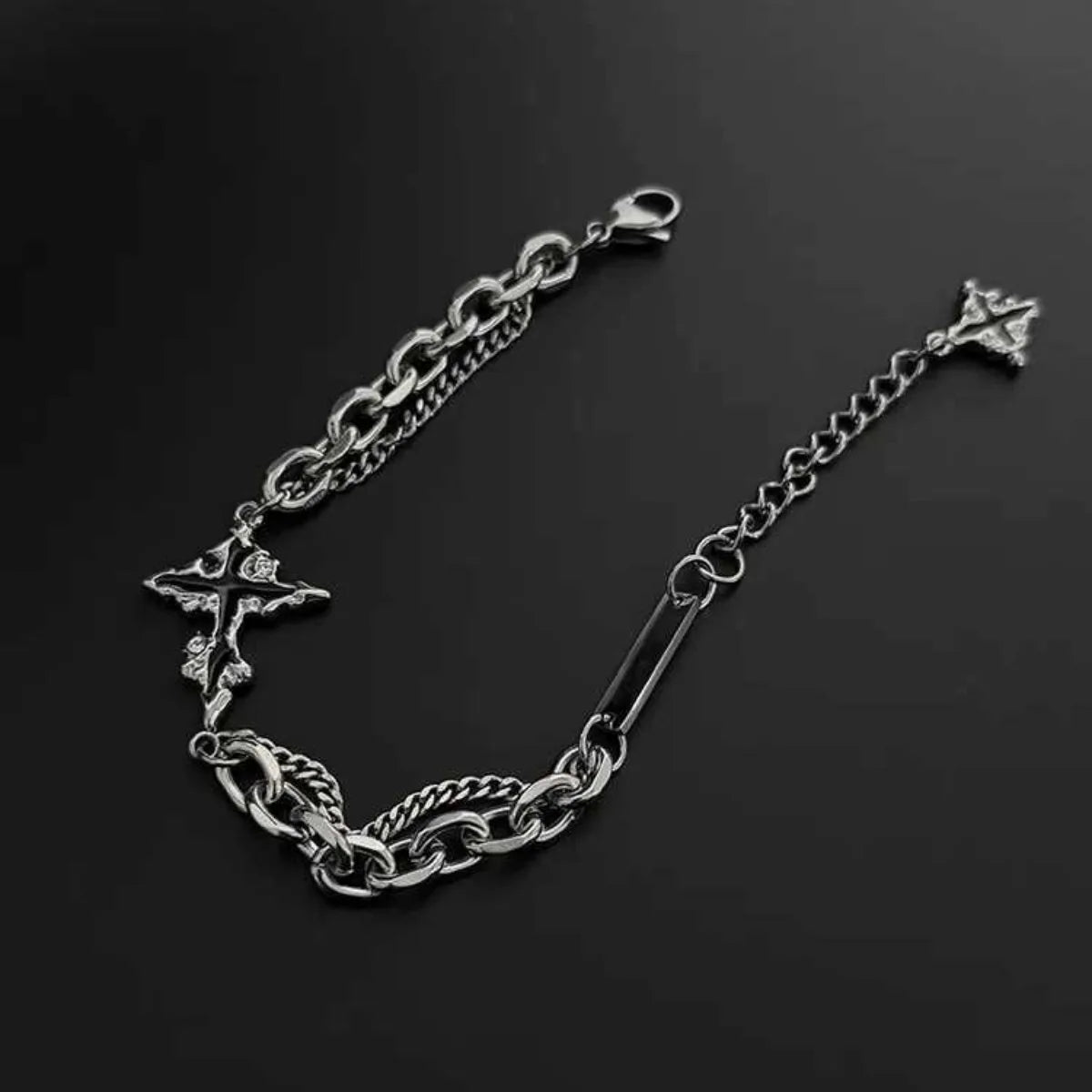 Cross Blade Chain Bracelet
