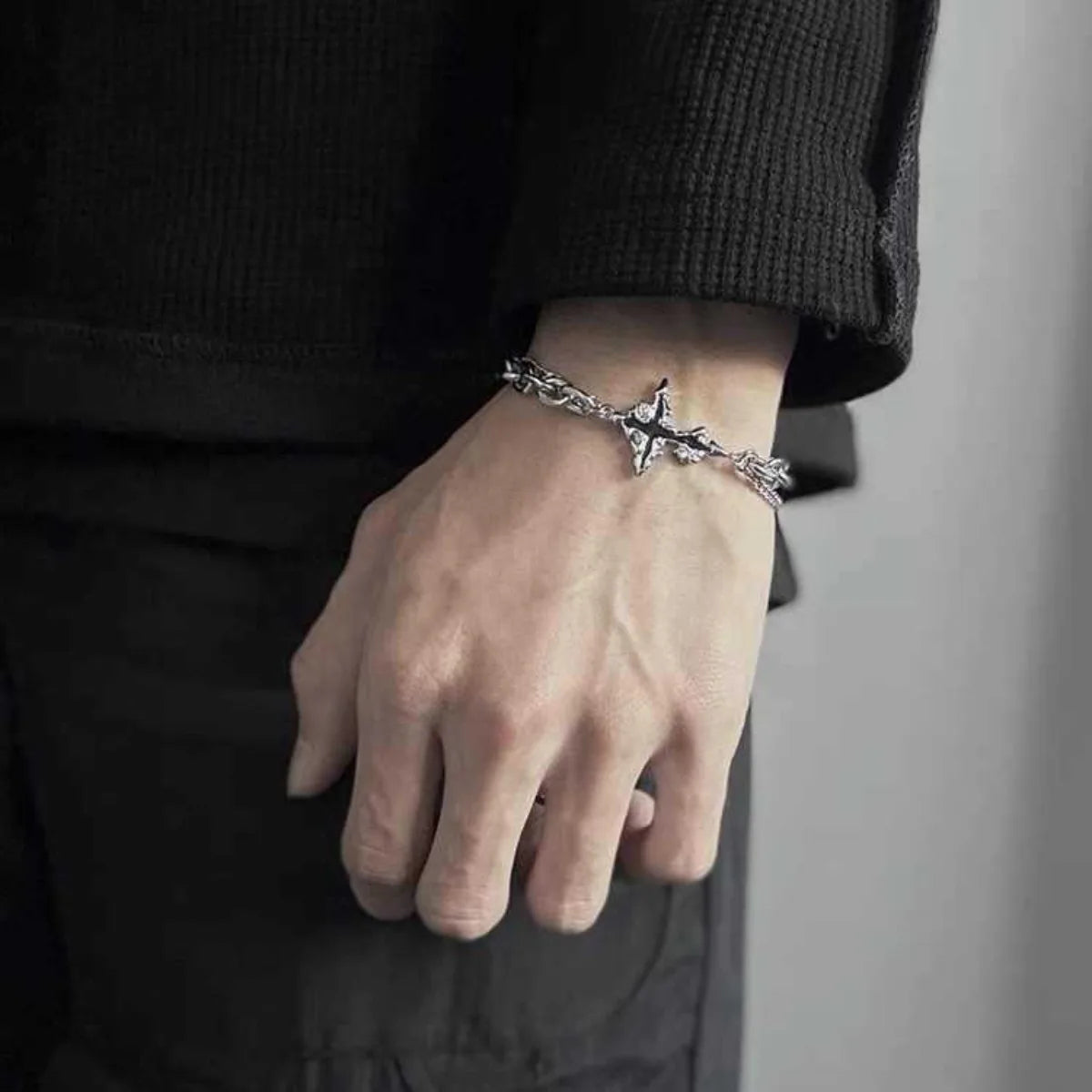 Cross Blade Chain Bracelet