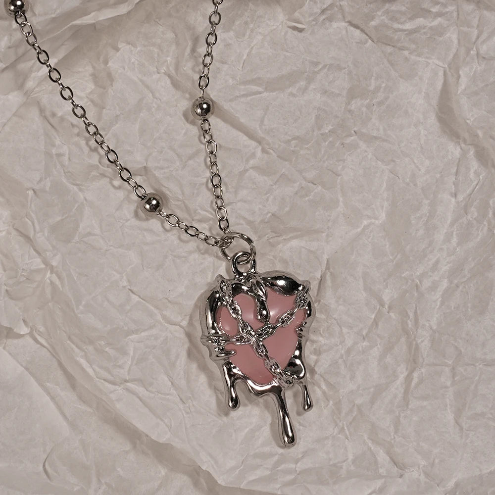 Heart Rosary Necklace