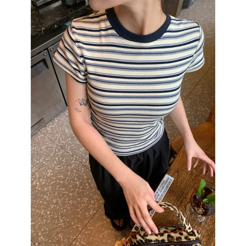 Vintage Striped Crop Top