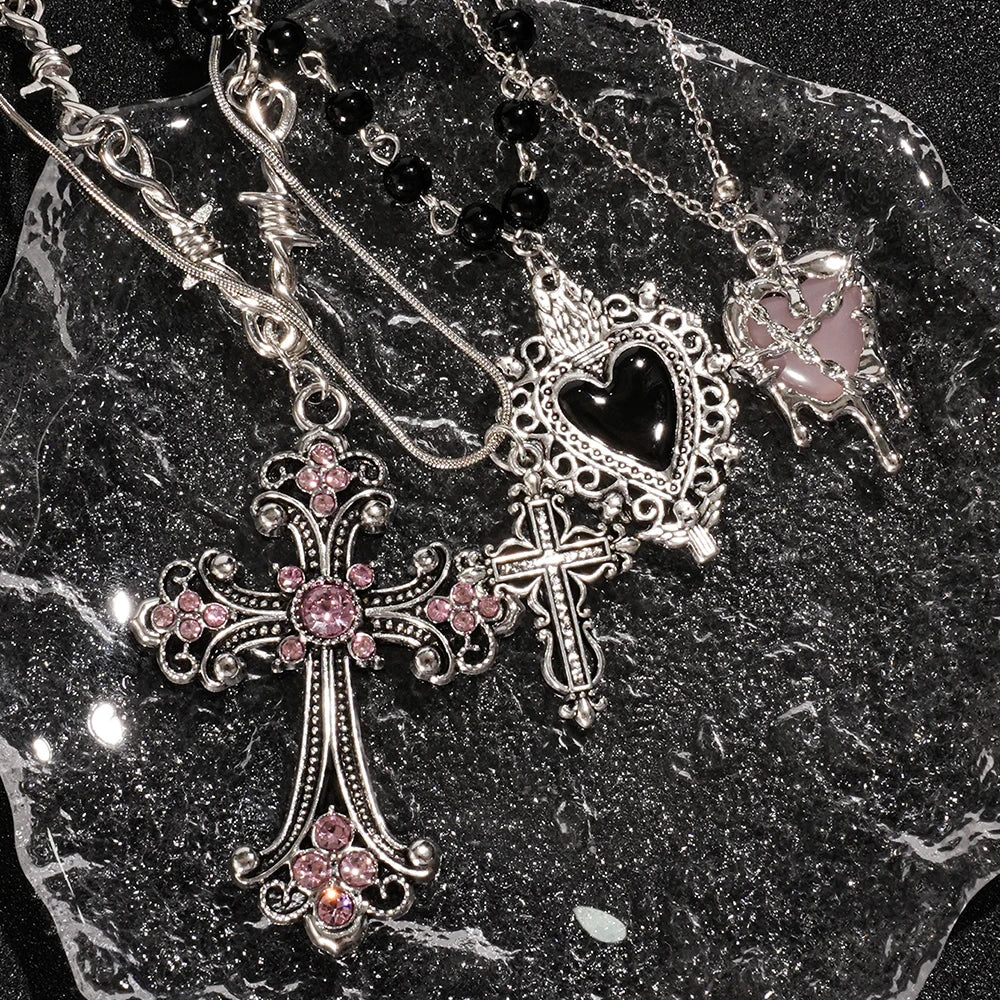 Heart Rosary Necklace