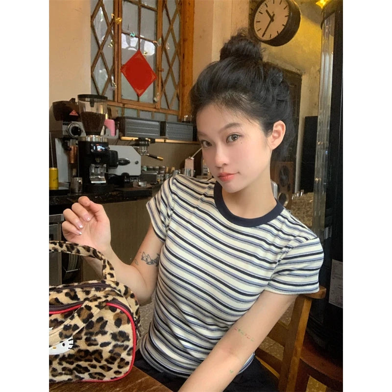 Vintage Striped Crop Top