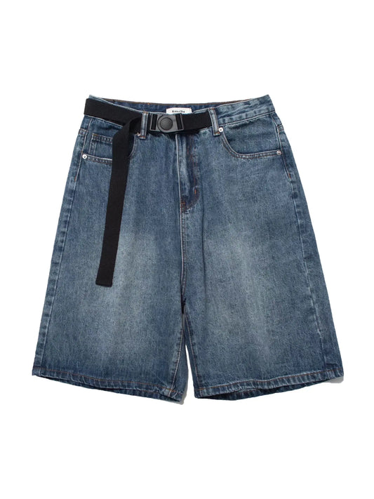 Skater Buckle Jean Shorts